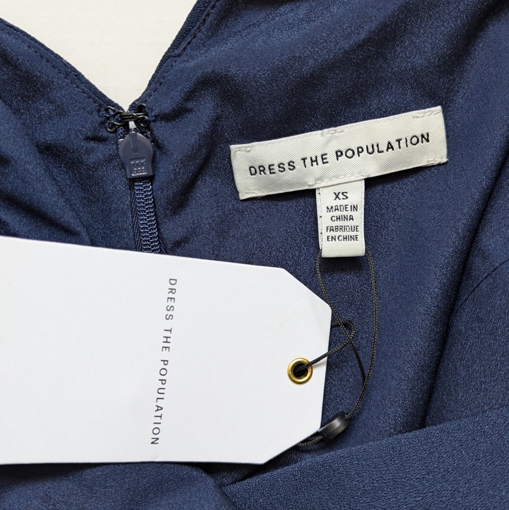 Dress The Population Navy Anita Crepe Cocktail Dress - Picture 8 of 15